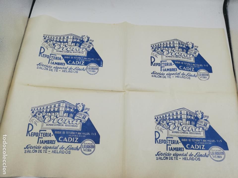 Collectionnisme Papier divers: PLIEGO DE PAPEL DE ENVOLVER. VIENA. RESPOSTERIA FIAMBRES. SUCURSAL LA ROSITA. CADIZ.