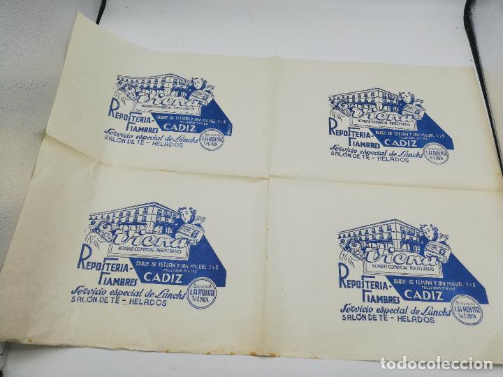 Collectionnisme Papier divers: PLIEGO DE PAPEL DE ENVOLVER. VIENA. RESPOSTERIA FIAMBRES. SUCURSAL LA ROSITA. CADIZ.