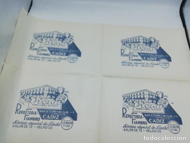 Sammelleidenschaft Andere Papierartikel: PLIEGO DE PAPEL DE ENVOLVER. VIENA. RESPOSTERIA FIAMBRES. SUCURSAL LA ROSITA. CADIZ.