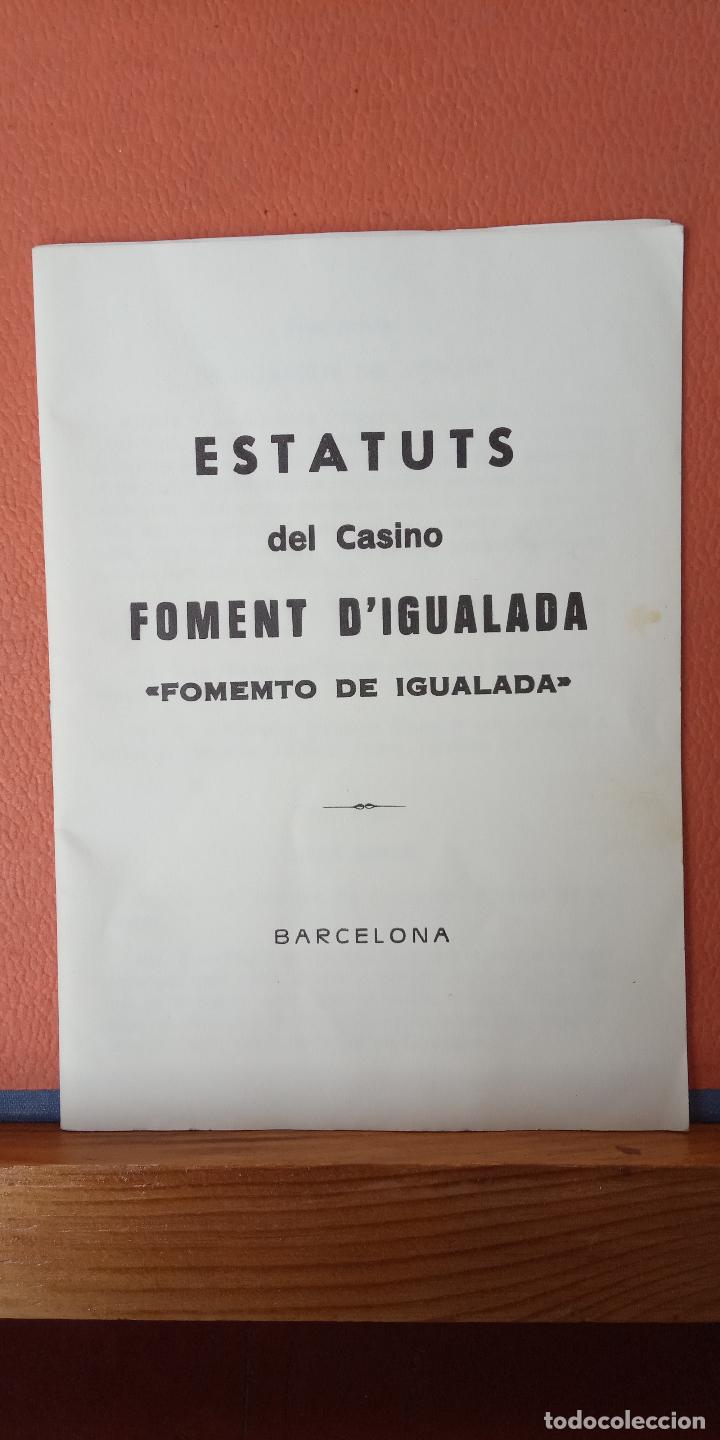 Sammelleidenschaft Andere Papierartikel: ESTATUTS DEL CASINO SOMENT D'IGUALADA. BARCELONA.