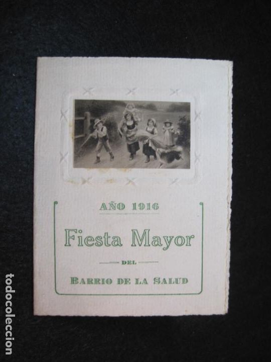 Altri oggetti di carta: BARCELONA-FIESTA MAYOR DEL BARRIO DE LA SALUD-PROGRAMA A&Ntilde;O 1916-VER FOTOS-(80.949)