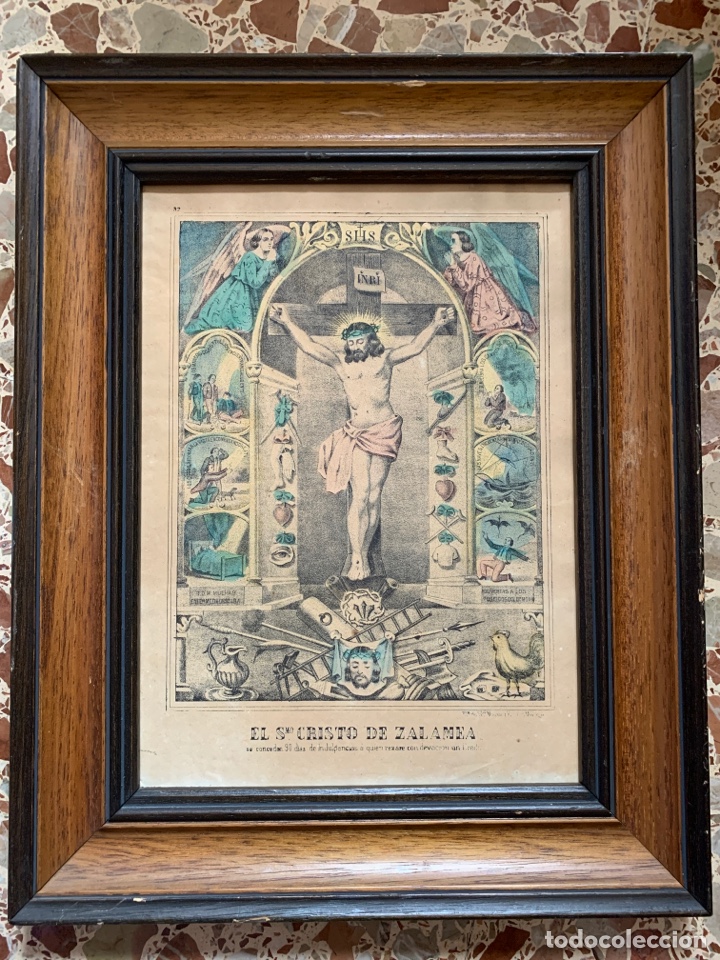 Otros Art&iacute;culos de Coleccionismo en Papel: EL SMO. CRISTO DE ZALAMEA. LITOGRAF&Iacute;A ACUARELADA. S. XIX. FRCO. DE STA. MAR&Iacute;A Y &hellip;.. MALAGA.