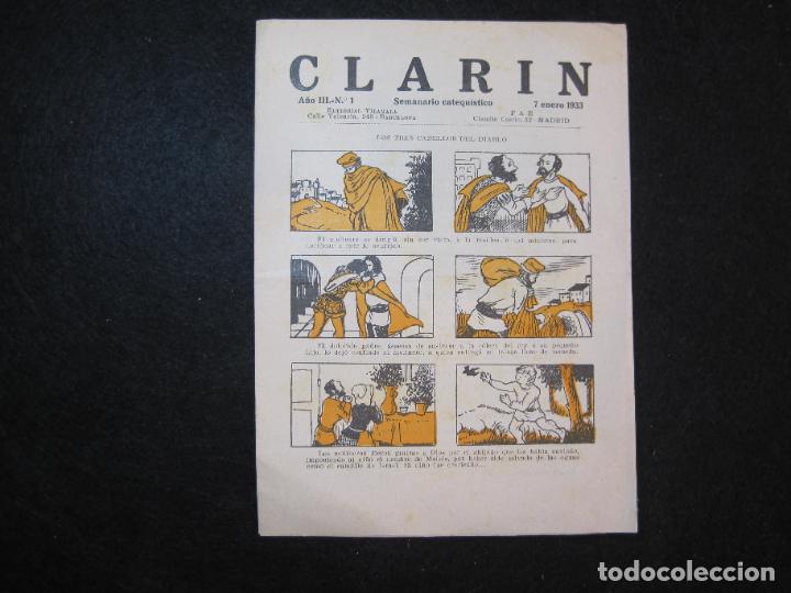 Otros art&iacute;culos de coleccionismo en papel: CLARIN-SEMANARIO CATEQUISTICO-7 ENERO 1933-A&Ntilde;O III N&ordm; 1-VER FOTOS-(K-2989)