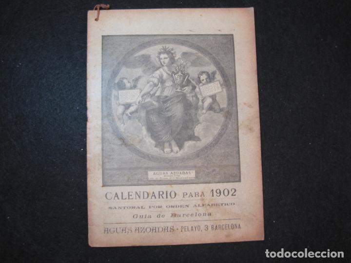 Otros art&iacute;culos de coleccionismo en papel: AGUAS AZOADAS-BARCELONA-CALENDARIO PARA 1902-VER FOTOS-(K-3008)
