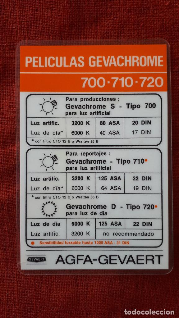 Otros art&iacute;culos de coleccionismo en papel: Tarjeta Pel&iacute;culas Gevachrome 700 710 720 Agfa Gevaert - Plastificada