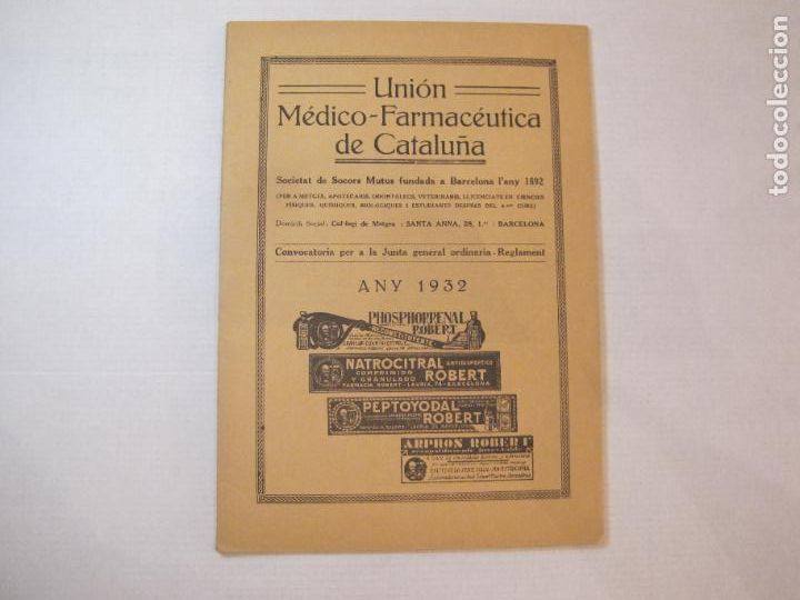 Paper Collecting Others: FARMACIA-UNION MEDICO FARMACEUTICA DE CATALUNYA-JUNTA GENERAL-BARCELONA ANY 1932-VER FOTOS(V-22.790)
