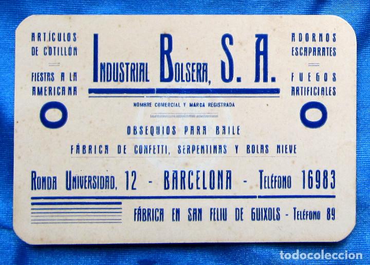 Otros art&iacute;culos de coleccionismo en papel: TARJETA DE INDUSTRIAL BOLSERA, SIN FECHA.