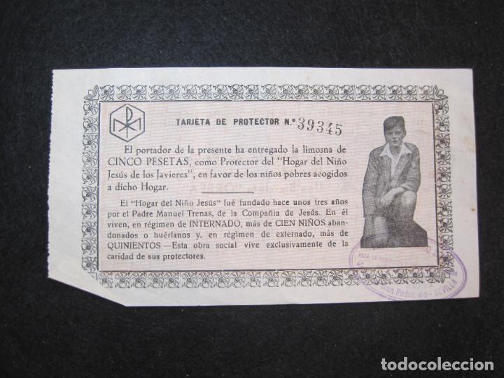 Otros art&iacute;culos de coleccionismo en papel: HOGAR DEL NI&Ntilde;O JESUS DE LOS JAVIERES-LIMOSNA CINCO PESETAS-A&Ntilde;OS 50-VER FOTOS-(K-3081)