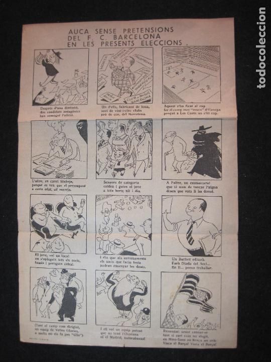 Otros Art&iacute;culos de Coleccionismo en Papel: AUCA SENSE PRETENSIONS DEL FC BARCELONA EN LES PRESENTS ELECCIONS-DIBUJOS MUNTA&Ntilde;OLA-VER FOTOS-K-3189