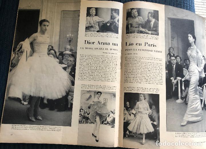 Otros Art&iacute;culos de Coleccionismo en Papel: Art&iacute;culo de prensa 5 hojas sobre desfile de moda de Dior en Par&iacute;s. Original 1954. Buen estado.