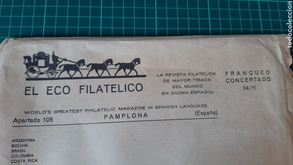 Sammelleidenschaft Andere Papierartikel: SOBRE VINTAGE ECO FILAT&Eacute;LICO PAMPLONA FILATELIA COLISEVM COLECCIONISMO ANTIG&Uuml;EDADES