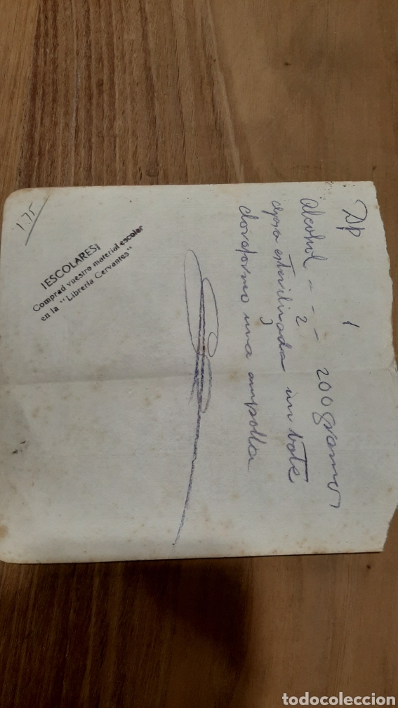 Sammelleidenschaft Andere Papierartikel: LIBRER&Iacute;A CERVANTES RIBADEO LUGO PAPEL CON RECETAS M&Eacute;DICAS