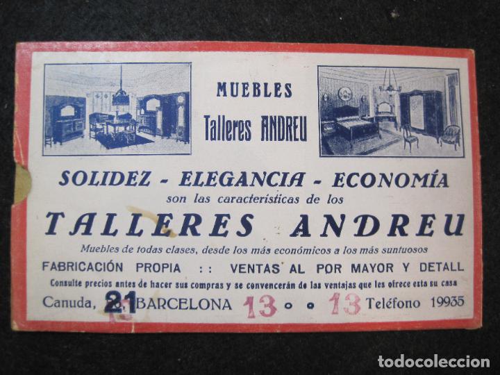 Outros artigos de papel: BARCELONA-MUEBLES TALLERES ANDREU-PUBLICIDAD ANTIGUA-VER FOTOS-(81.658)