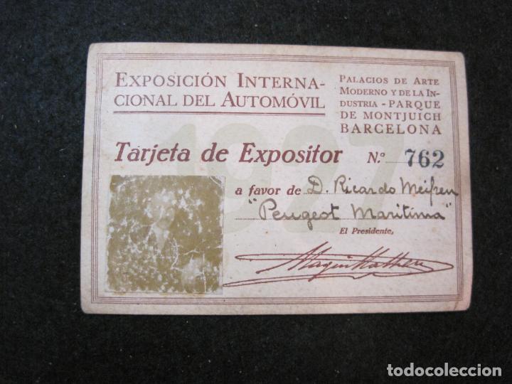 Sammelleidenschaft Andere Papierartikel: BARCELONA-EXPOSICION INTERNACIONAL DEL AUTOMOVIL 1927-TARJETA DE EXPOSITOR-VER FOTOS-(81.666)