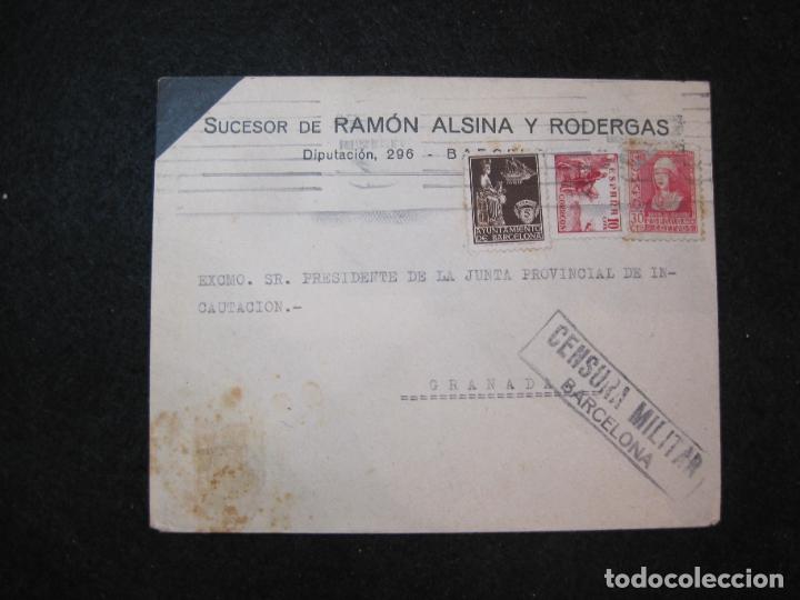 Outros artigos de papel: BARCELONA-SUCESOR DE RAMON ALSINA Y RODERGAS-SOBRE SELLO CENSURA MILITAR-VER FOTOS-(K-3300)