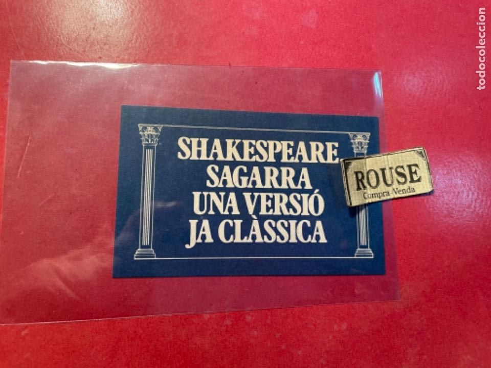Otros art&iacute;culos de coleccionismo en papel: PUBLICIDAD TARJETON SHAKESPEARE SAGARRA UNA VERSI&Oacute; JA CL&Agrave;SSICA 10,5X6,5 cm.