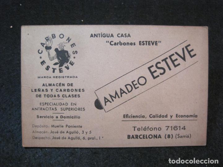 Otros art&iacute;culos de coleccionismo en papel: BARCELONA-CARBONES ESTEVE-PUBLICIDAD ANTIGUA-VER FOTOS-(81.691)