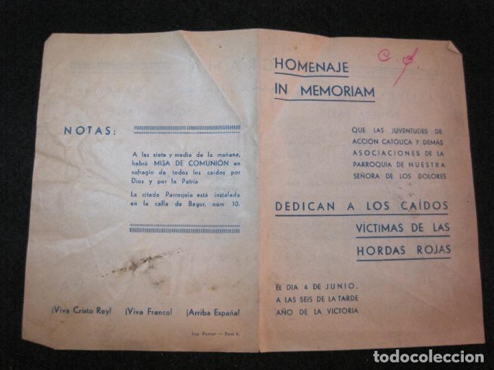 Sammelleidenschaft Andere Papierartikel: HOMENAJE IN MEMORIAM-DEDICAN A LOS CAIDOS VICTIMAS DE LAS HORDAS ROJAS-PROGRAMA-VER FOTOS-(K-3364)
