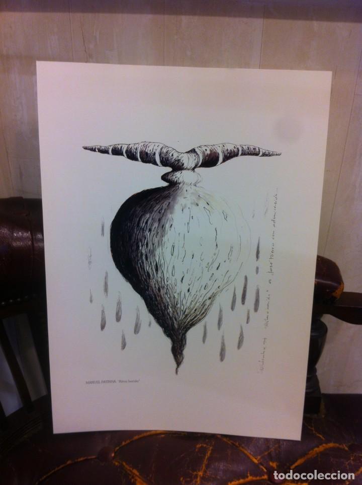 Outros artigos de papel: L&Aacute;MINA-DIBUJO DE MANUEL PATINHA, ALMA HERIDA. 42,5 X 30Cm. HOMENAJE A JOS&Eacute; HIERRO, 1999, FERROL