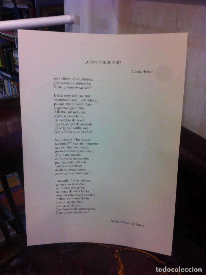 Outros artigos de papel: POEMA DE JOAQU&Iacute;N BENITO DE LUCAS. MEDIDAS: 42 X 30Cm. HOMENAJE A JOS&Eacute; HIERRO, 1999, FERROL