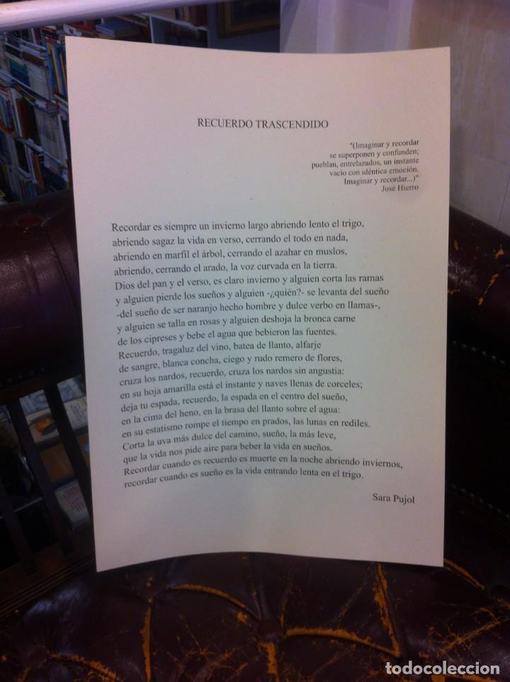 Outros artigos de papel: POEMA DE SARA PUJOL. MEDIDAS: 42 X 30Cm. HOMENAJE A JOS&Eacute; HIERRO, 1999, FERROL