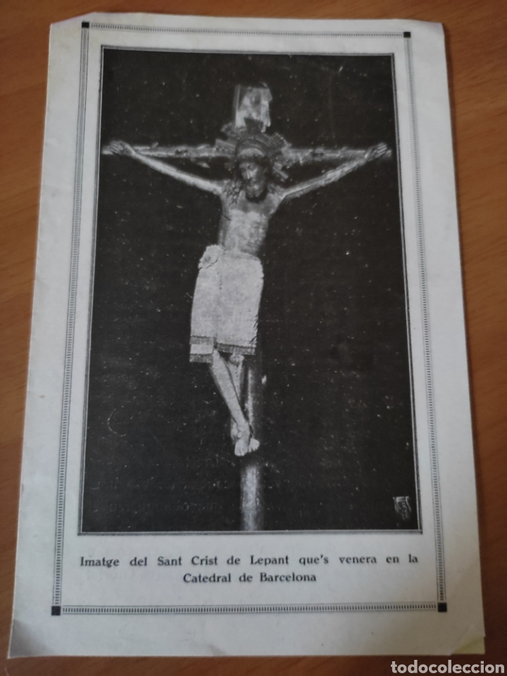 Otros art&iacute;culos de coleccionismo en papel: D&iacute;ptico de la imagen del santo Cristo de Lepanto barcelona