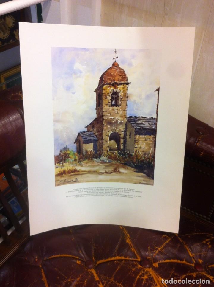 Outros artigos de papel: L&Aacute;MINA-DIBUJO DEL CAMINO DE SANTIAGO FIRMADO POR SEGUNDO HEVIA. MEDIDAS: 43 X 34CM.
