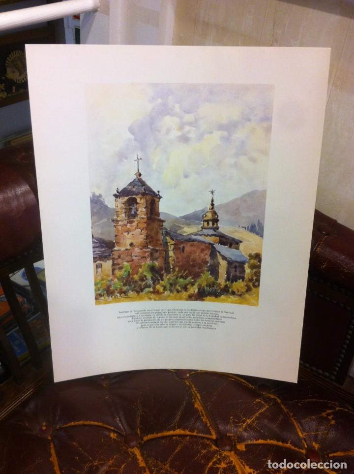 Outros artigos de papel: L&Aacute;MINA-DIBUJO DEL CAMINO DE SANTIAGO FIRMADO POR SEGUNDO HEVIA. SANTIAGO DE TRIACASTELA