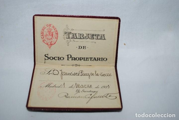 Otros art&iacute;culos de coleccionismo en papel: TARJETA DE SOCIO PROPIETARIO DEL CASINO DE MADRID . 1933 .
