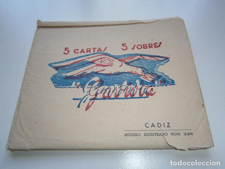 Otros art&iacute;culos de coleccionismo en papel: SOBRE CON PAPEL Y SOBRES GAVIOTA - CADIZ - 5 UNIDADES - PARA CORRESPONDENCIA