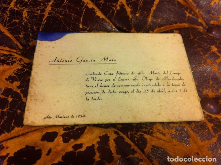 Outros artigos de papel: TOMA DE POSESI&Oacute;N DEL CARGO. ANTONIO GARC&Iacute;A MATO. CURA DE STA. MAR&Iacute;A DEL CAMPO, VIVERO. LUGO,1954
