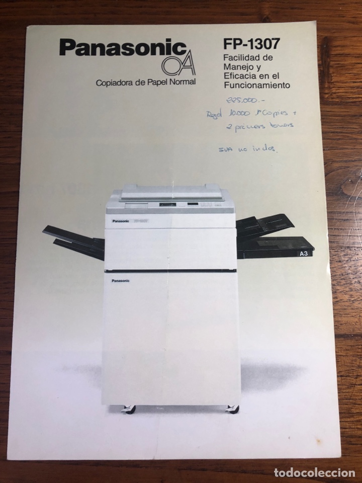 Otros art&iacute;culos de coleccionismo en papel: FOLLETO CAT&Aacute;LOGO PANASONIC COPIADORA FP 1307