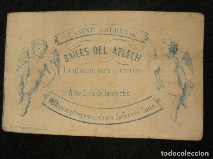 Sammelleidenschaft Andere Papierartikel: CASINO CALDENSE-BAILES DEL APLECH-INVITACION ANTIGUA-VER FOTOS-(82.027)
