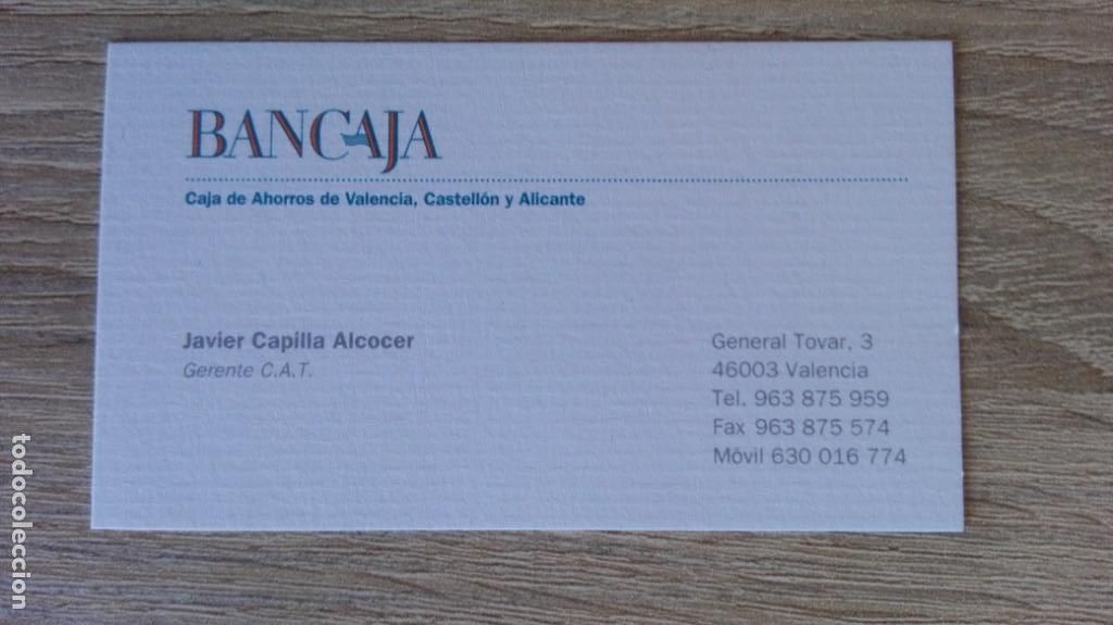 Collectionnisme Papier divers: TARJETA VISITA BANCAJA-CAJA DE AHORROS DE VAL&Egrave;NCIA, CASTELL&Oacute;N Y ALICANTE-GERENTE C.A.T.-A&Ntilde;OS 90.