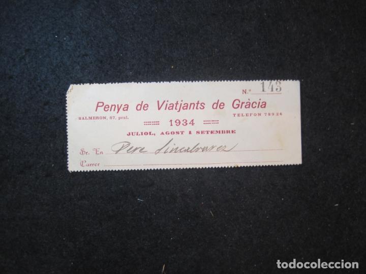 Altri oggetti di carta: BARCELONA-PENYA DE VIATJANTS DE GRACIA-ANY 1934-VER FOTOS-(82.156)