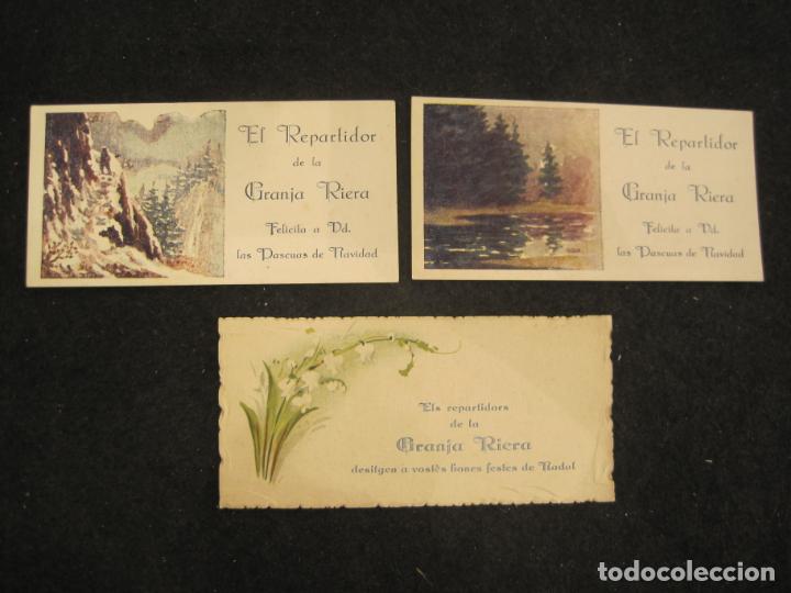 Otros art&iacute;culos de coleccionismo en papel: ELS REPARTIDORS DE LA GRANJA RIERA-LOTE DE 3 FELICITACIONES ANTIGUAS-VER FOTOS-(82.173)