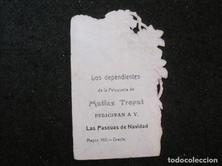 Altri oggetti di carta: LOS DEPENDIENTES DE LA PELUQUERIA MATIAS TREPAT-FELICITACION ANTIGUA-VER FOTOS-(82.175)