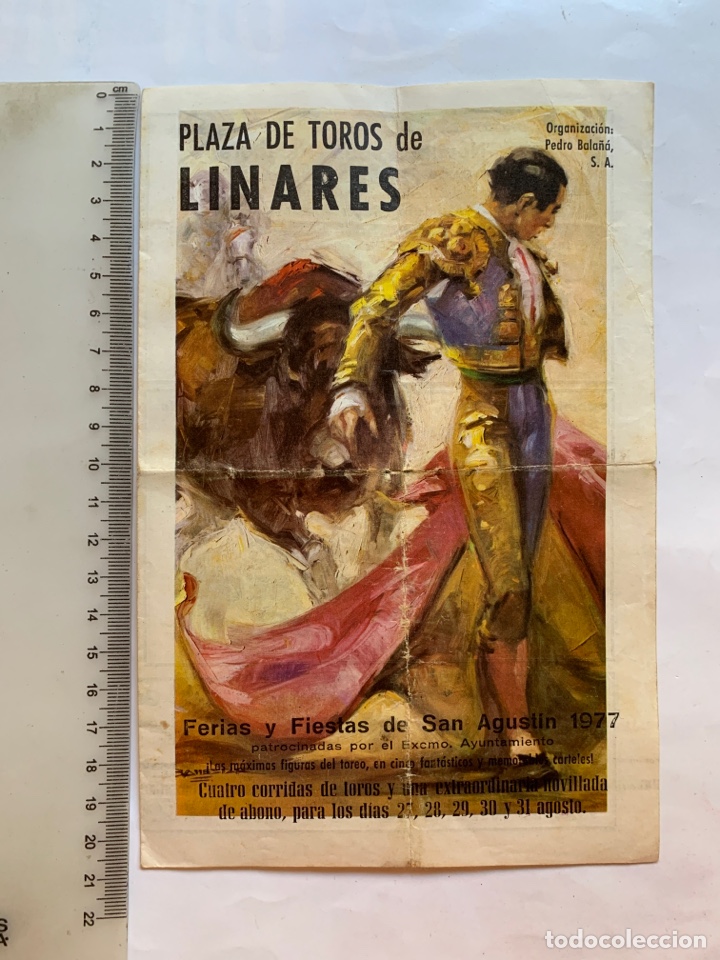 Otros Art&iacute;culos de Coleccionismo en Papel: PLAZA DE TOROS DE LINARES. FERIA Y FIESTAS DE SAN AGUST&Iacute;N 1977, DEL 27 AL 31 AGOSTO.
