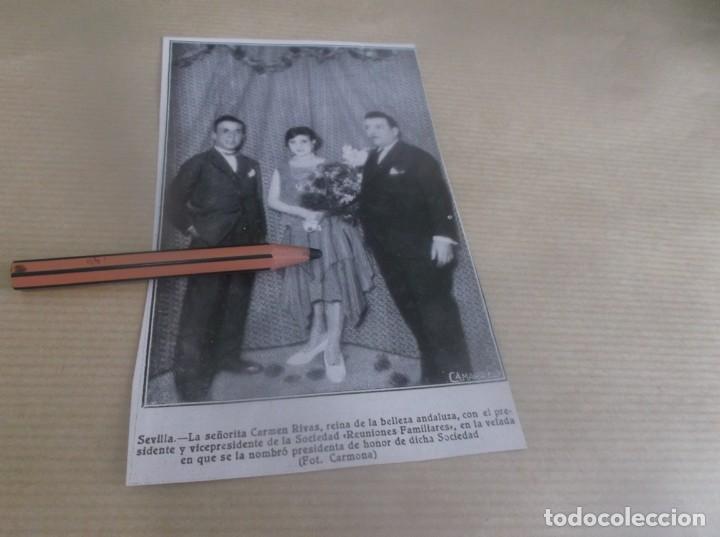 Otros Art&iacute;culos de Coleccionismo en Papel: RECORTE A&Ntilde;O 1929(SEVILLA)SRTA.CARMEN RIVAS,REINA DE LA BELLEZA ANDALUZA