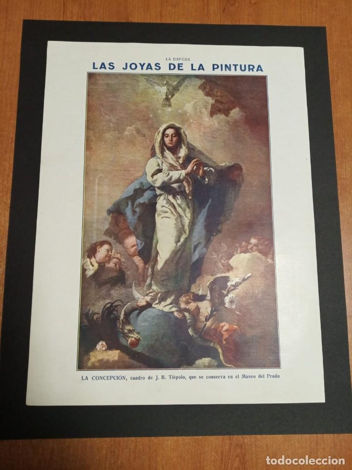 Otros Art&iacute;culos de Coleccionismo en Papel: LA CONCEPCI&Oacute;N - J. B. TI&Eacute;POLO - MUSEO DEL PRADO - RECUPERADO DE LA ESFERA 8 ABRIL 1916