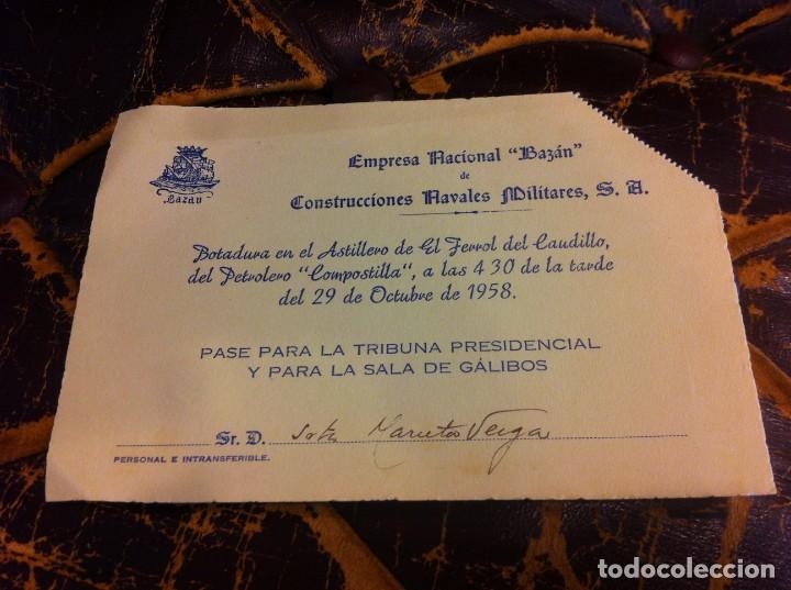 Collectionnisme Papier divers: EMPRESA NACIONAL BAZ&Aacute;N. BOTADURA EN FERROL DEL PETROLERO COMPOSTILLA. 1958. 16,5 X 11CM.