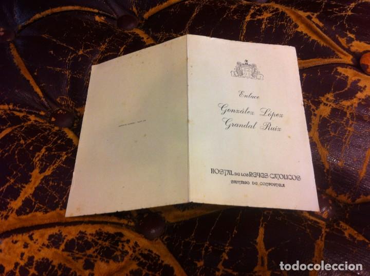 Collectionnisme Papier divers: INVITACI&Oacute;N DE BODA. HOSTAL DE LOS REYES CAT&Oacute;LICOS. SANTIAGO DE COMPOSTELA. 1956. 16 X 12CM1
