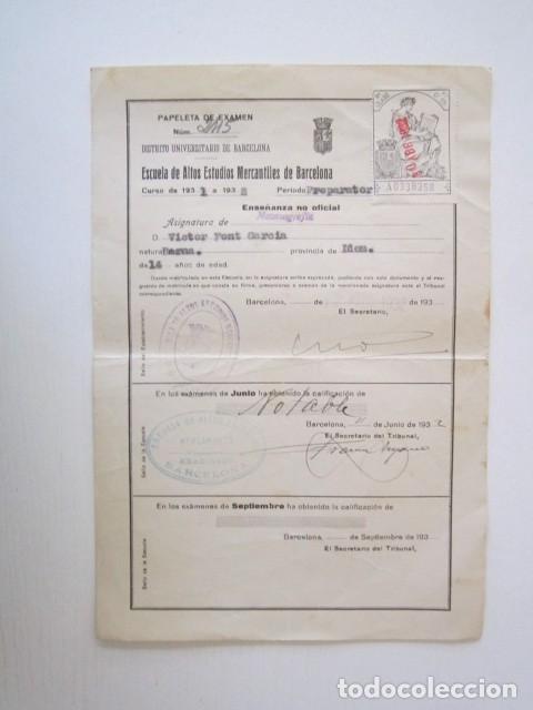 Otros Art&iacute;culos de Coleccionismo en Papel: CALIFICACION EN ESCUELA DE ALTOS ESTUDIOS DE BARCELONA CURSO 1932