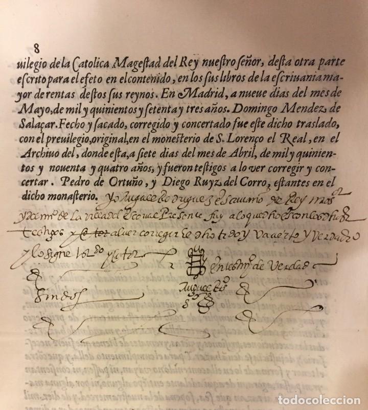 Otros Art&iacute;culos de Coleccionismo en Papel: TRASLADO DE UN PRIVILEGIO DE FELIPE II SOBRE EL SUSTENTO DE RELIGIOSOS Y FAMILIA, S. LORENZO 1594