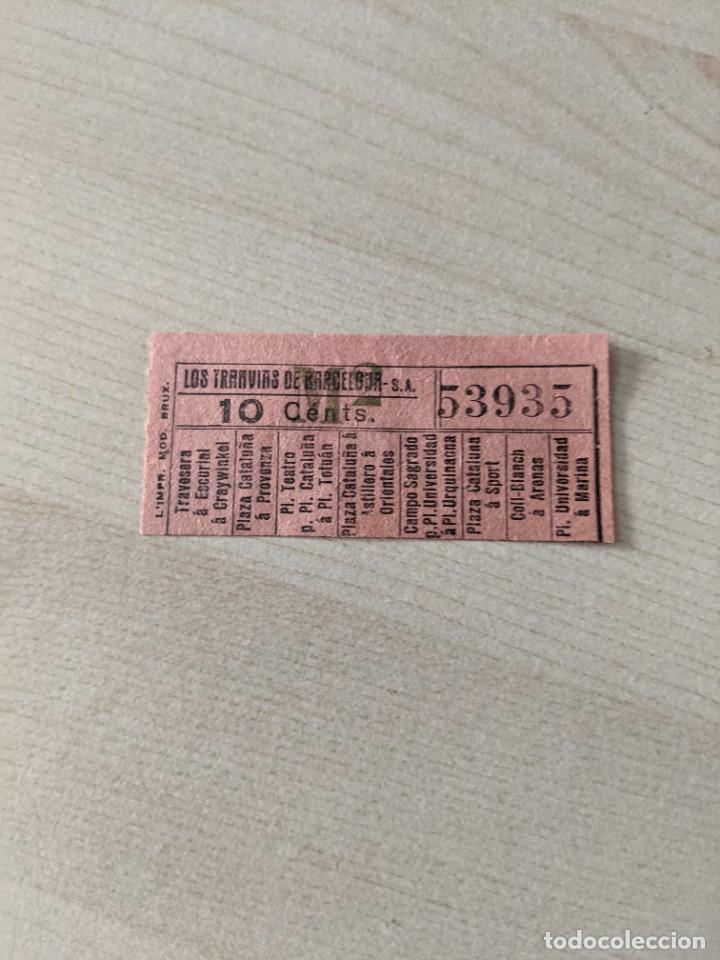 Outros artigos de papel: ANTIGUO BILLETE LOS TRANVIAS DE BARCELONA S.A. 53935