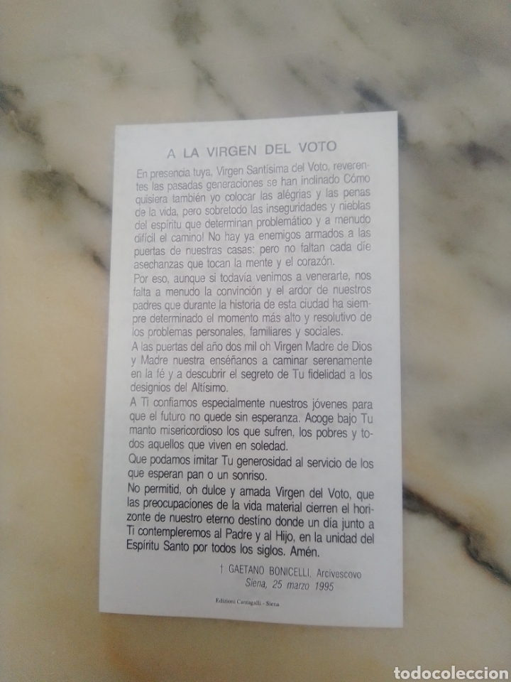 Otros art&iacute;culos de coleccionismo en papel: Virgen del voto - Foto 2