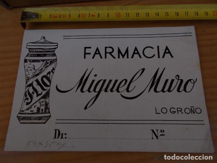 Paper Collecting Others: ANTIGUO PAPEL PUBLICITARIO DE, FARMACIA MIGUEL MURO (LOGRO&Ntilde;O)