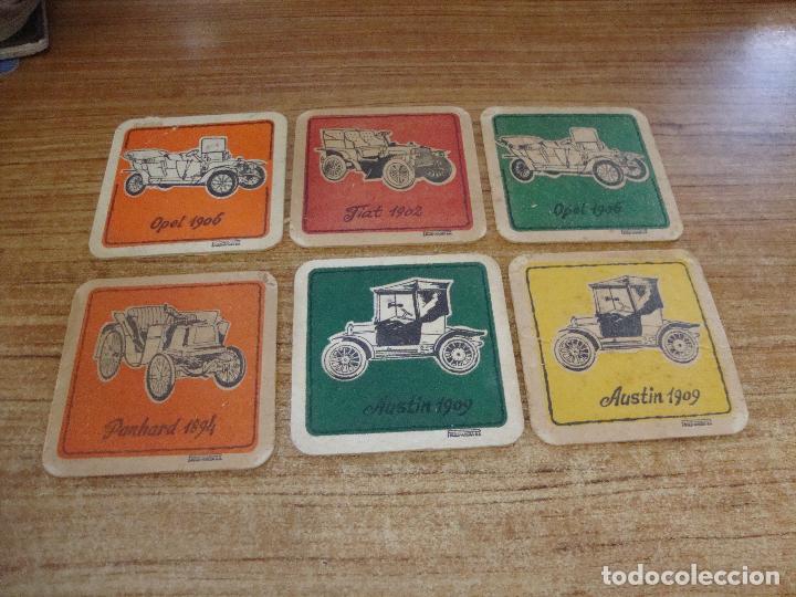 Altri oggetti di carta: ANTIGUO LOTE DE 6 POSAVASOS TEMA COCHES DE CARTON