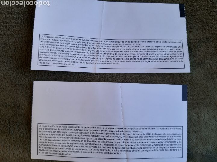 Otros art&iacute;culos de coleccionismo en papel: ENTRADAS TOROS - Foto 2