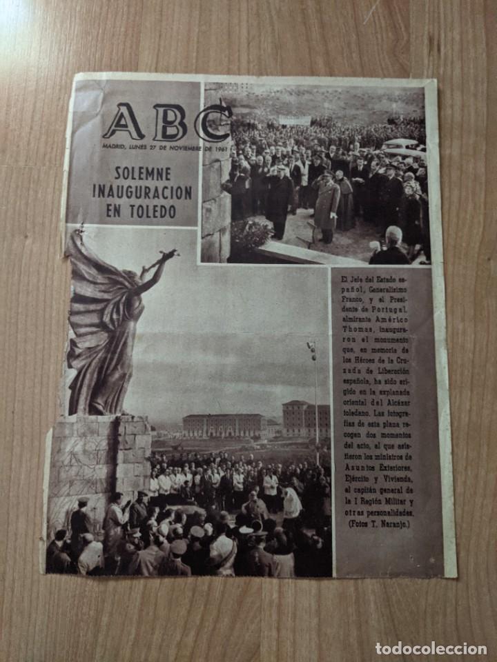 Sammelleidenschaft Andere Papierartikel: PRIMERA HOJA DIARIO ABC 27 DE NOVIEMBRE DE 1961